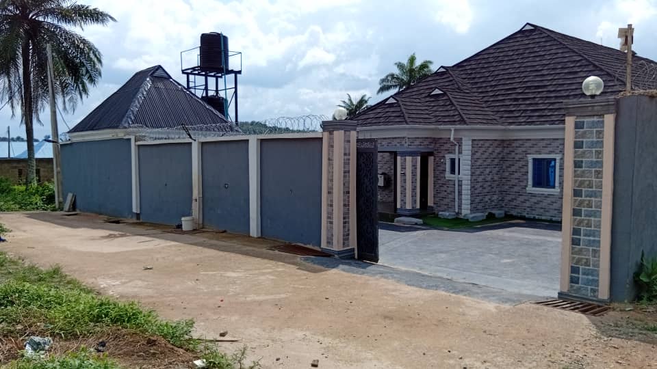 Finished stone clad residential compound with secure perimeter wall